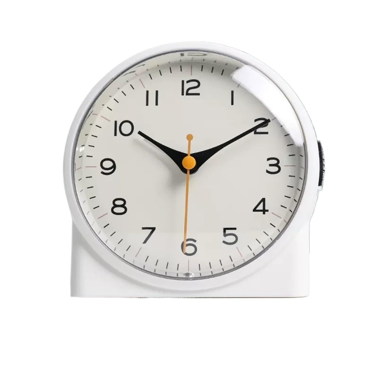 YHxFlux Table clocks 4 inch Silent Non Ticking Small Clock with Night Light, Snooze and Functions for bedrooms(White)