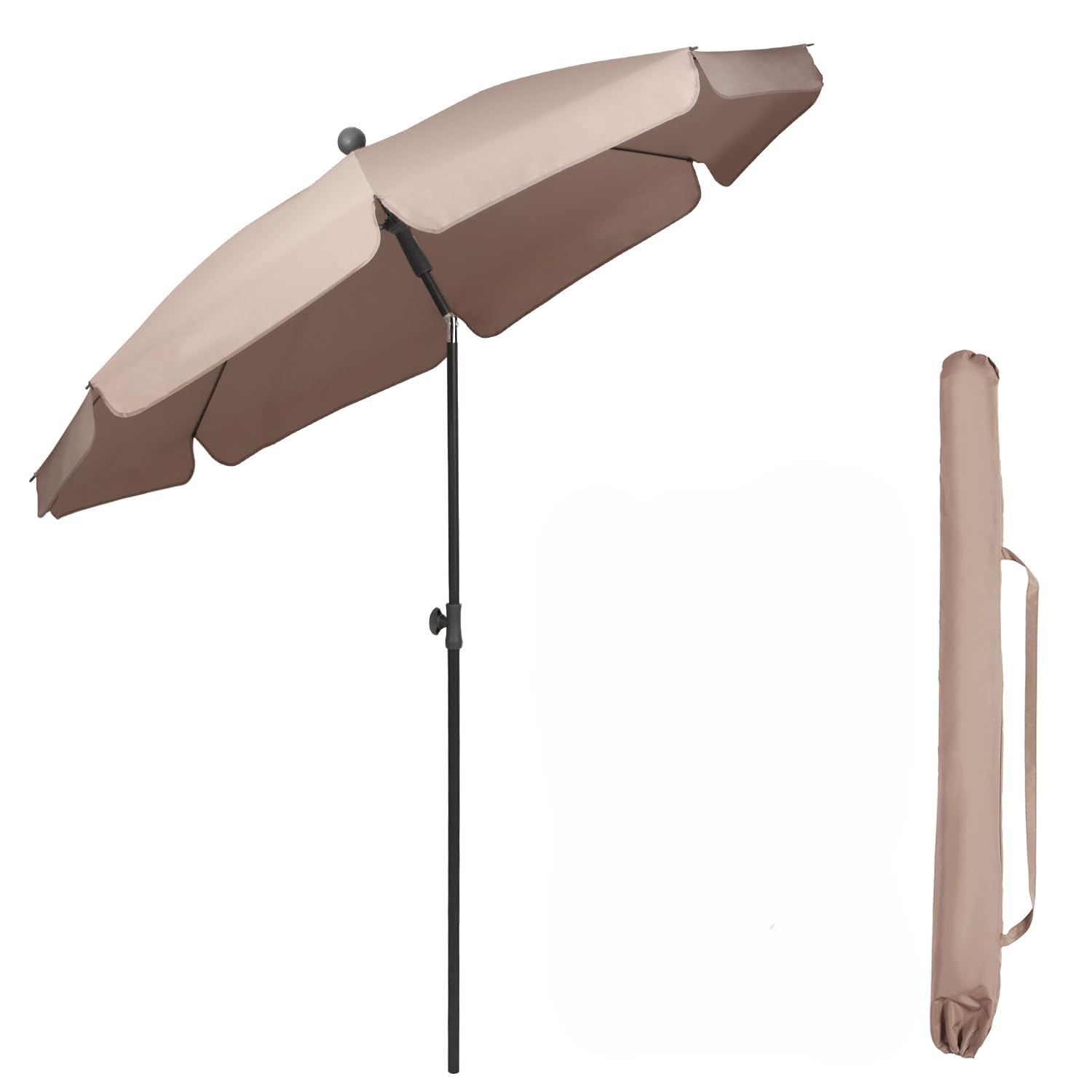 Sekey 2m Garden Parasol with Umbrella Cover - Adjustable and Portable Patio Umbrella for Beach, Garden, Pool, and Patio - UPF 50+ Sun Protection