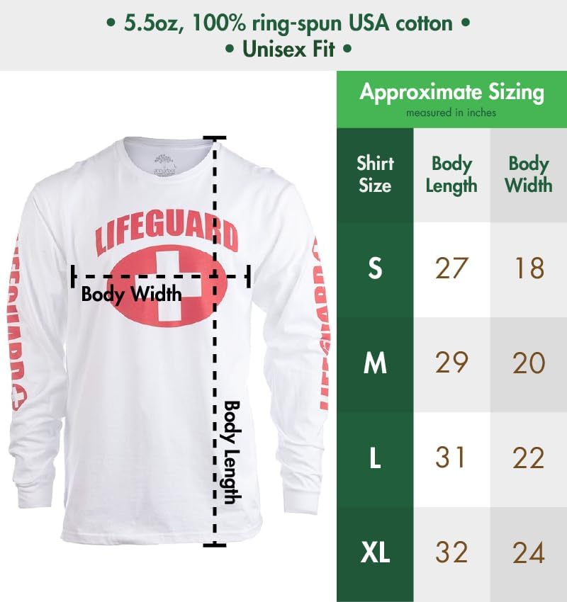 Lifeguard | Red or White Unisex Uniform Costume Long Sleeve T-Shirt Men Women - Image 7