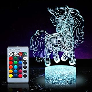 Unicorn Night Light for Kids, Unicorn Toys for Girl, 16 Colours Changing Night Lamp with Remote Control 1172