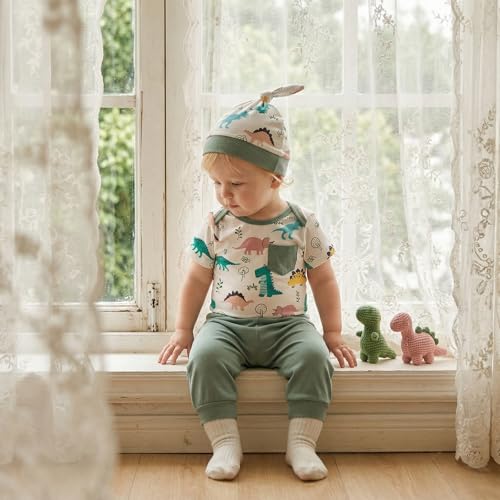 Image of Amnnchya Newborn Baby Boy Clothes Fishing Short Sleeve Romper Shirt Tops Pants Summer Spring Outfits Cute Hat Set