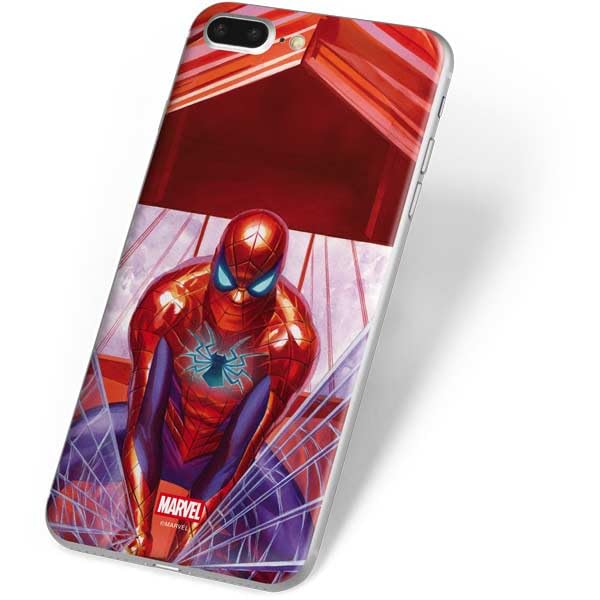 Skinit Decal Phone Skin Compatible with iPhone 8 Plus - Officially Licensed Marvel Spiderman Web Slinger Design