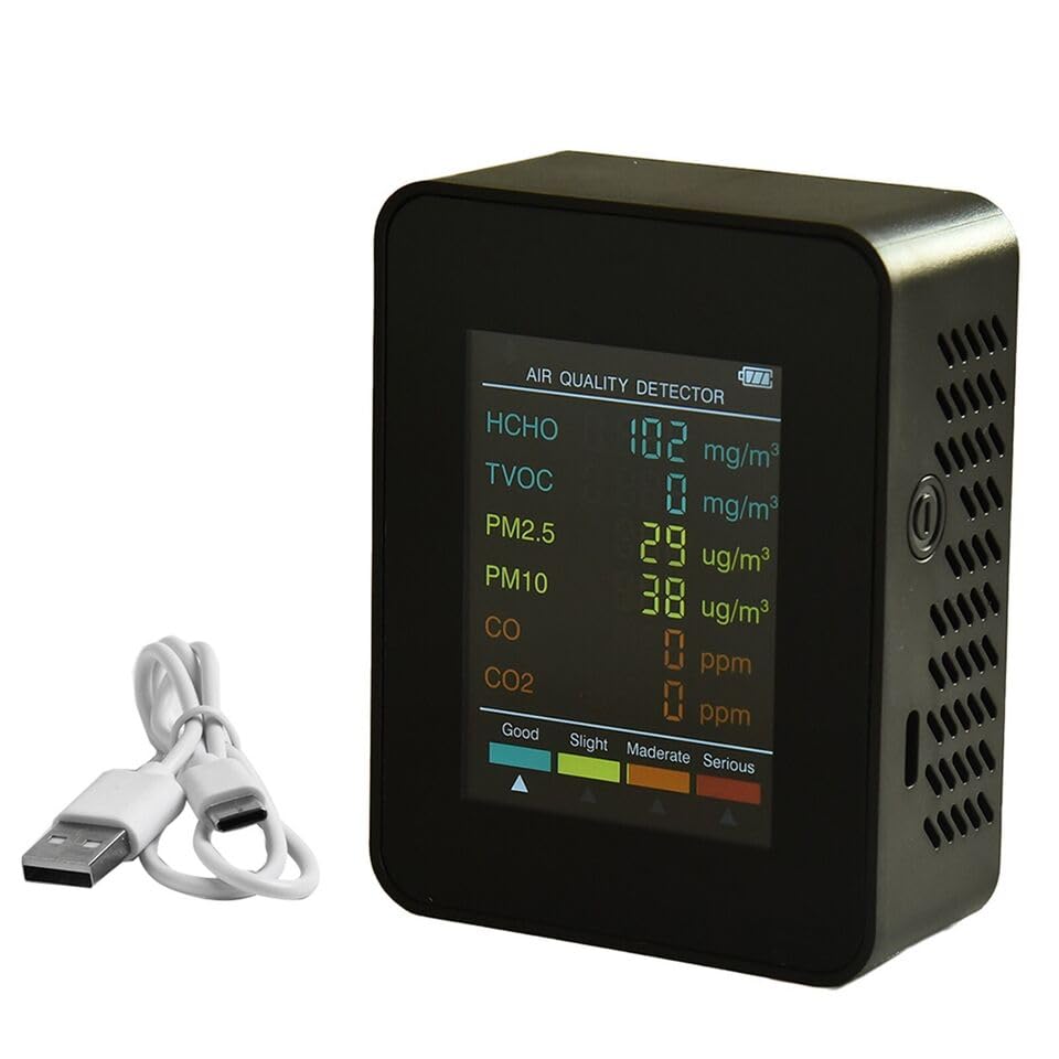 DREAWOO PM2.5 PM10 HCHO TVOC`6 in 1 C02`Meter CO2 Multifunctional Air`Quality Tester New