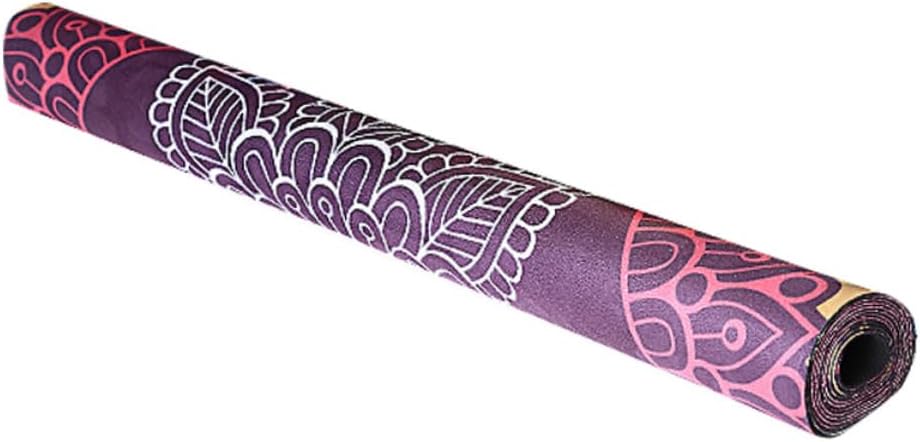 Antiskid Natural Suede Yoga Mat Lightweight and Portable Fitness Mat for Exercise Camping and Yoga Made Non-fading and Microfiber for Optimal Grip and Comfort