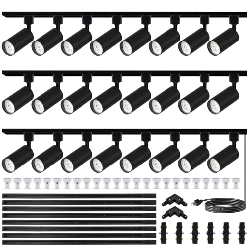 Image of Plug in Track Lights 24 Lights LED Track Lighting Kits H Type 6000k