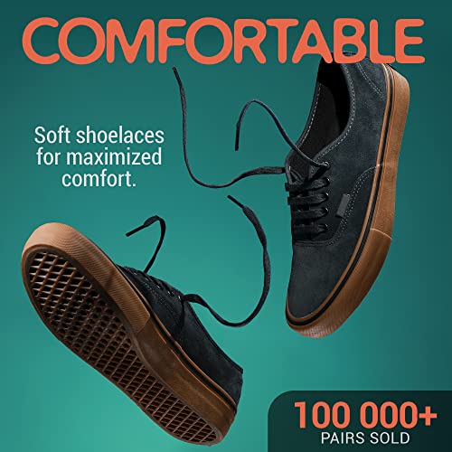 Miscly Flat Shoe Laces For Sneakers, Multiple Lengths And Colors Available (45″, White) #TOP5