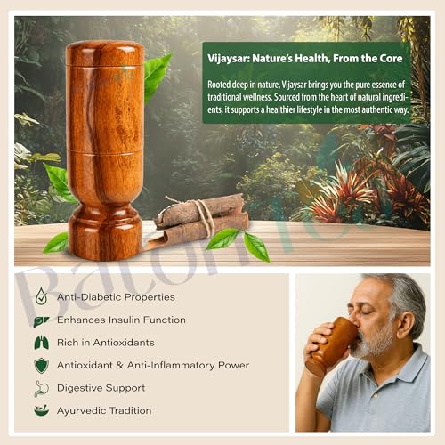Image of Polished Vijaysar Heartwood Ayurvedic Glass /Tumbler |Lab Tested | Indian Kino Tree Wooden Tumbler | Vijaysar Herbal Glass, Natural Wellness Cup (1 PC)