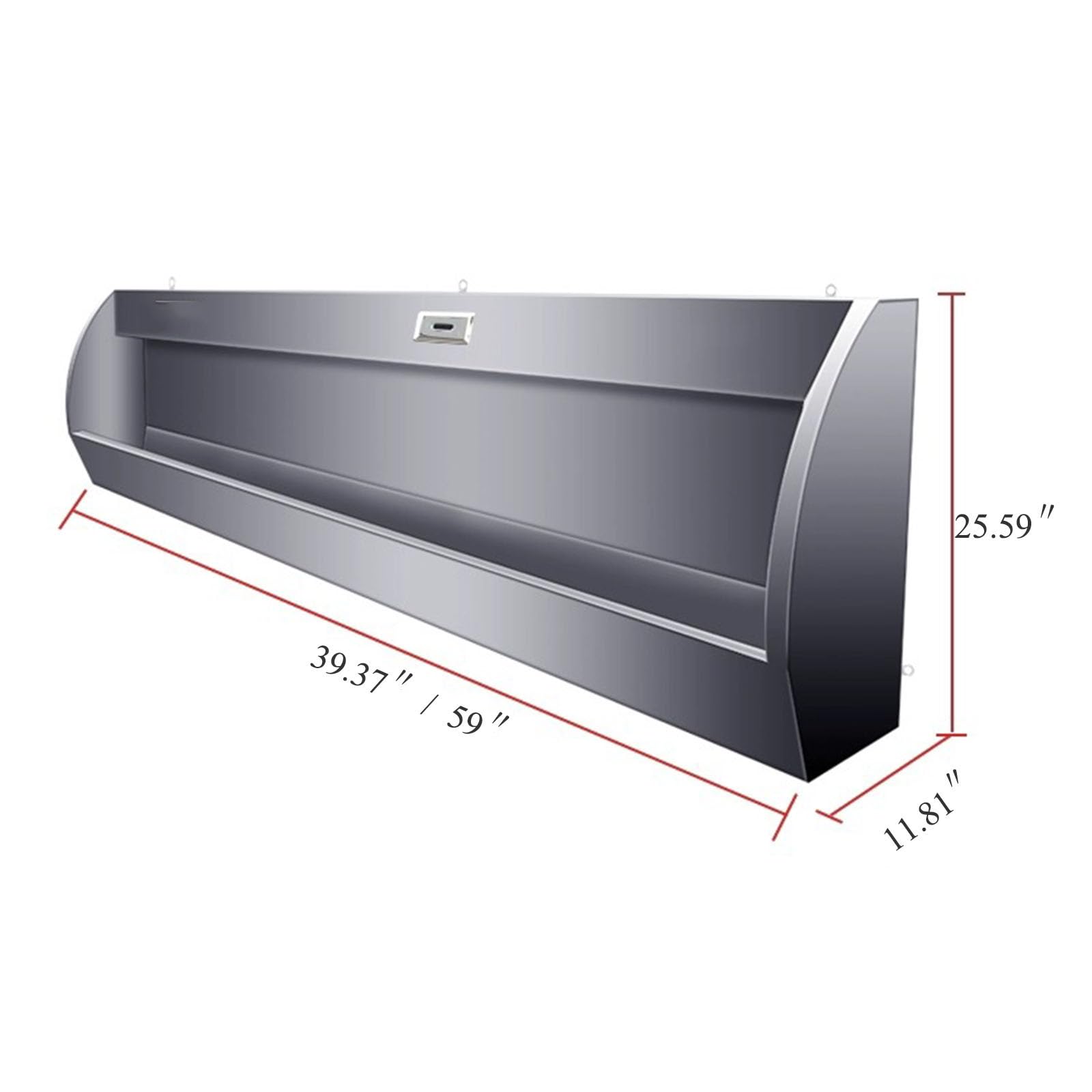 Orinal de pared para hombre, de alta eficiencia, 100 cm/150 cm, inodoro para exteriores que ahorra agua, acero 304 a prueba de salpicaduras con sensor de pelusas