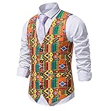 Einreiher Anzug V-Ausschnitt Kariertes Business Männer Bedruckte Party Weste Grafik Einreiher Hochzeitskleid Weste Mode Lässige Westen Knopf Weste Top Freizeitweste Anzugweste Hochzeit Slim Fit Top