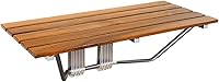 36" ADA Compliant Teak Wood Folding Shower Bench Seat - 400lb Wall Mount, Space-Saving Foldable Stool for Seniors