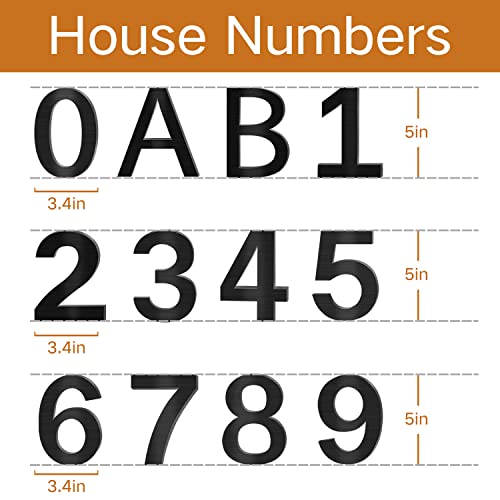 Stainless Steel House Number,5 Inch Self-Adhesive House Numbers,Brushed Metal Modern House Numbers, Garden Door Mailbox Decor Number, 911 Visibility Signage #TOP2