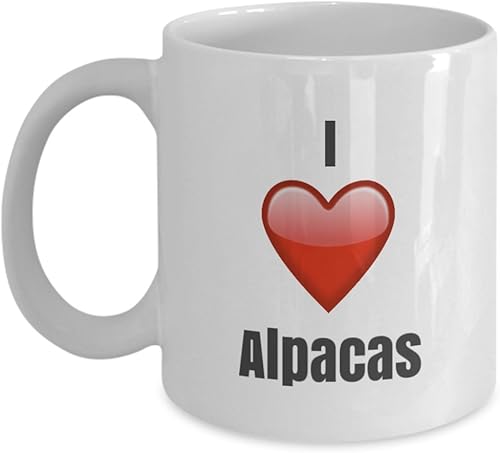 I Love alpacas Regalos únicos de taza de café de cerámica Idea, 11onza, Blanco