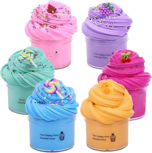 BTOIURF 6 Pack Fluffy Butter Slime Kit, Include...