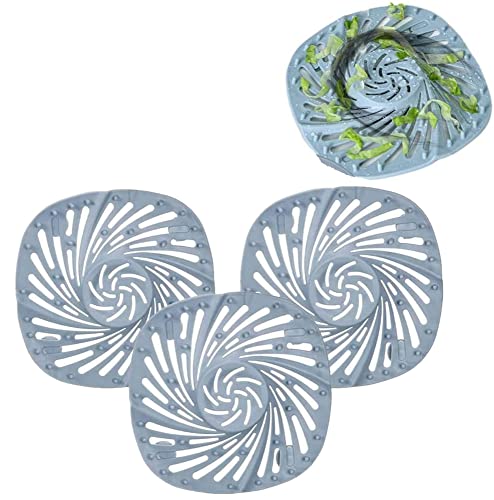 3Pcs Square Drain Hair Catcher,Shower Plug Hole Cover,Bathtub Sink Filter Drain Strainer with Suction Cups,Suit for Bathroom Bathtub and Kitchen (3Pcs-A) Cover