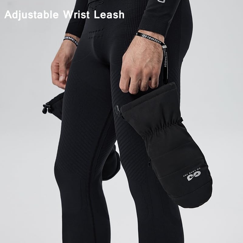 Sport Utility Snowboarding Mittens for Men Women Youth Waterproof Ski Snow Gloves for Cold Weather Ski Trip Hand Warmer Snowboard Gloves Removable Wrist Padding - Image 5