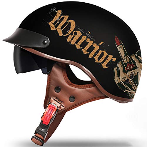 Casque demi-casque rétro moto léger pour éviter la chaleur et rouler confortablement