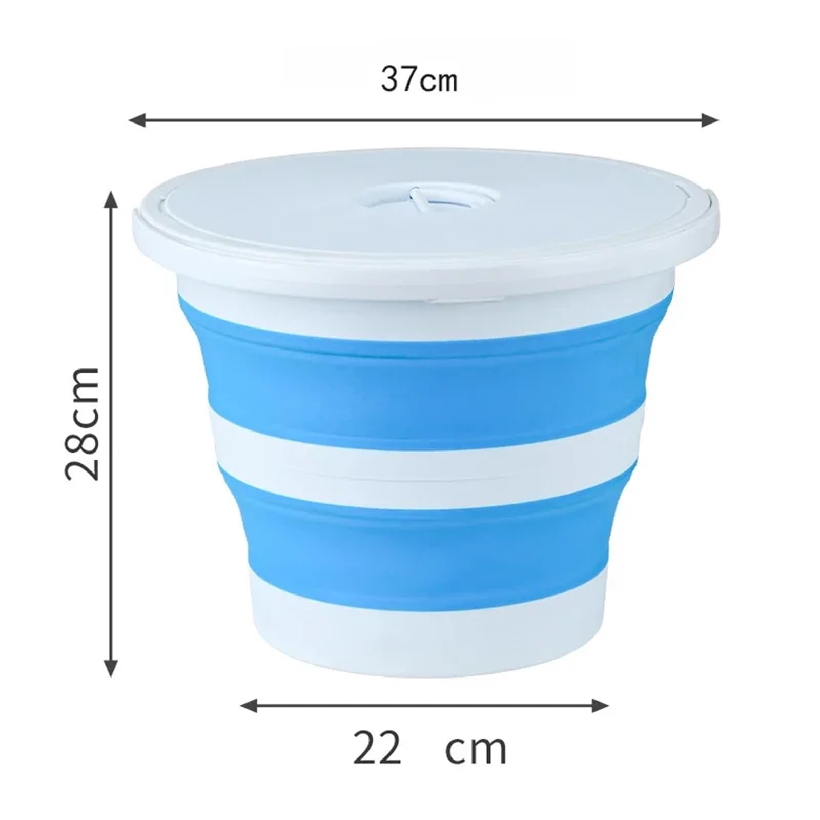Seau Pliant 15L Seau en Plastique pêche Plage Nettoyage à Domicile Pliable Rond extérieur étanche avec couvercles pour Les Voyages La Randonnée