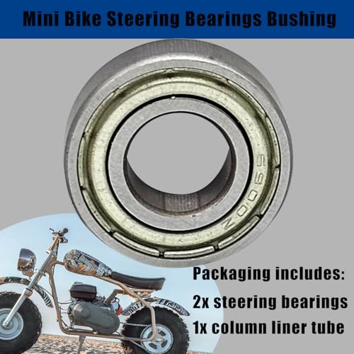 Image of Mini Bike Steering Bearings Bushing Kit For Coleman CT200U BT200X CT200U-EX RT200 CT100U CC100X RT100 98cc 100cc 196cc 200cc Replaces 6900Z Chrome Steel Mini Bike Deep Groove Ball Brown