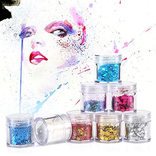 Naler Glitzer Sequin Chunky Glitter für Gesicht Nägel Make-Up Glitzer Kosmetik Glänzendes Paillette für Festival… – Bild 5