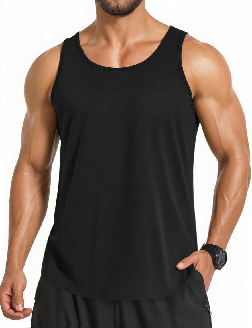 COOFANDY Men's 3 Pack Quick Dry Workout Tank Top Gym Muscle Tee Fitness Bodybuilding Sleeveless T Shirt