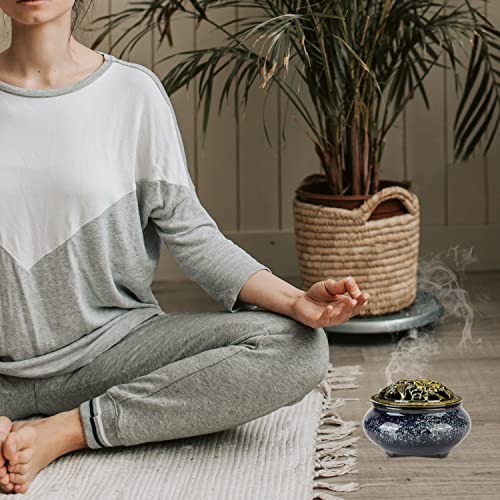 Nuseiis Incense Holder For Sticks, Incense Burner For Cone, Coil, Sage Cones ,Frankincense And Palo Santo (Fambe Blue) #TOP4
