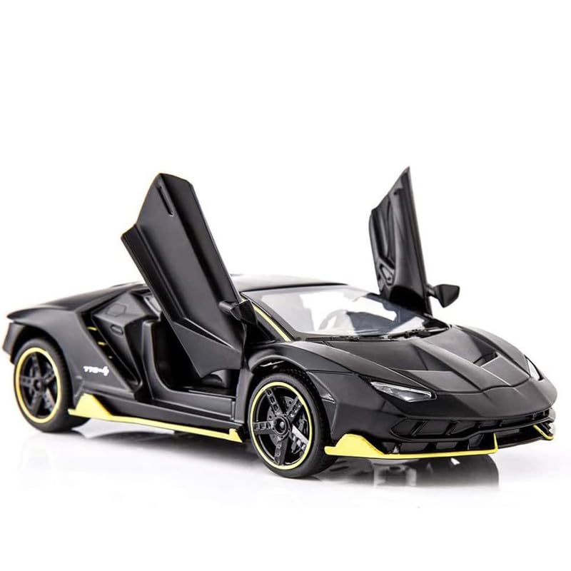 Image of New 1:32 LP770 Diecast Alloy Metal Pull Back Car with Openable Doors Music Sound and Light Vehicle Toy Car for Kids Boys (Multicolor)