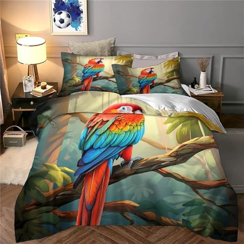 Housse de couette microfibre 3D effet imprimé parure de lit double 200x200 - 6