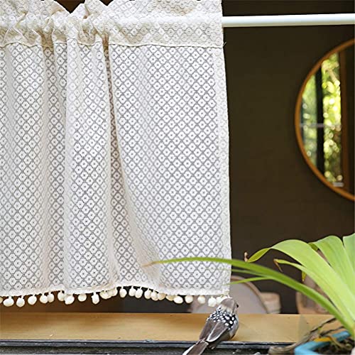 Cortinas cortas de gasa transparente con bordado floral que regulan la luz con elegancia 5