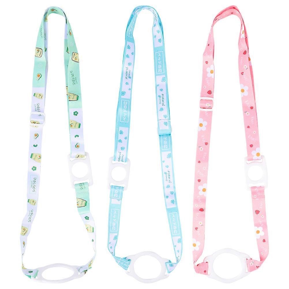 JOYHAPPST 3Pcs Cartoon Drink Bottle Straps Beverage Bottle Ropes Travel Portable Lanyard