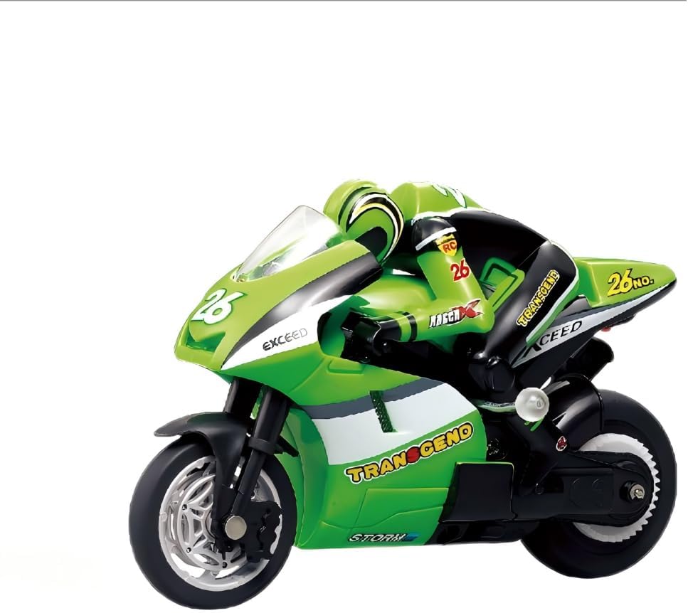 Simulation Mini RC Motorcycle with Gyro Stabilizer 2.4G Remote Control Stunt Jump Racing for Enthusiasts Gift (8012 red)