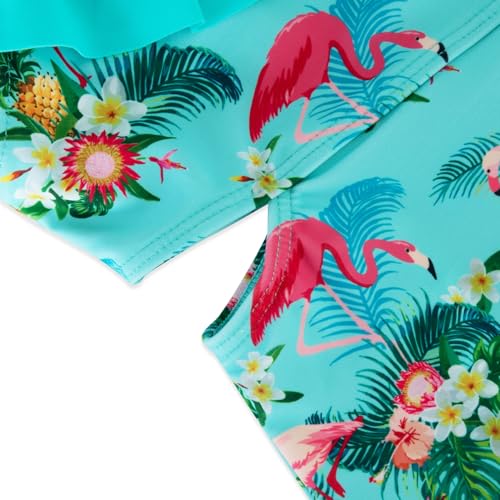 Image of Alakuoti Girls One Piece Swimsuits Cutout Ruffle Bathing Suit Quick Dry Beach Swimwear with Adjustable Strap 5-14 Years