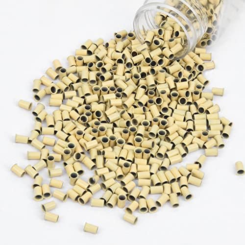 Vlasy 3.4mm Microlink Beads Non-Silicone Copper Tubes Beads Locks Micro Link Ring for Hair Extensions I Tip Tubes (200pcs, Dark Brown)