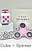 Pink Fidget Hand Spinner + Fidget Cube Combo Pack Bulk 2 PC Multiple Tri-Spinner Non 3D EDC Stress Desk Classroom Fidgeting Brain Focus Desk Finger Toy Quiet Reliever Autism Kids Adults Ceramic Relax