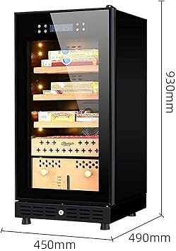 Humidor Cigar Box Smart Constant Humidity Cigar Cabinet, Spanish Cedar Wood Cigar Cabinet Touch Screen Control Display Humidity Steel Frame Cigar Accessories