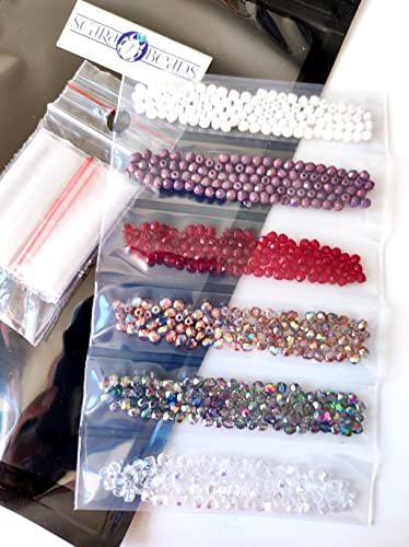 Czech Faceted Glass Beads, Fire-Polished, Round 3Mm. Six Colors. Total 600 Pcs. Set 3Sfp 616 (3Fp002 3Fp003 3Fp009 3Fp012 3Fp036 3Fp050) #TOP2