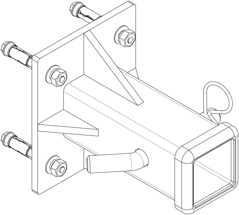 Miniatura 5 de Soporte de pared de enganche, adaptador de tubo receptor atornillado, tubo de placa receptora de enganche de apertura de 2 pulgadas, receptor de