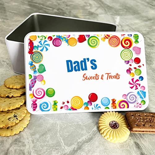 Father's Day Gift for Dad, Grandad, and Step Dad - Rectangle Biscuit Tin - Cracker Tin Presents for Dad - Airtight Biscuit Container for Cookies, Cake, Sweets, and Treats - Good Gifts for Dads