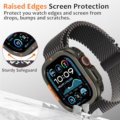 Funda iWatch Ultra 49mm Amizee carcasa metálica compatible con series 3 2 1 4