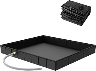Base de Ducha Plegable, 104x104x13cm Gran Disco de Ducha portátil con Drenaje, Base de Ducha de Campamento, Base de toldo de Bandeja de Carpa Interior y Exterior
