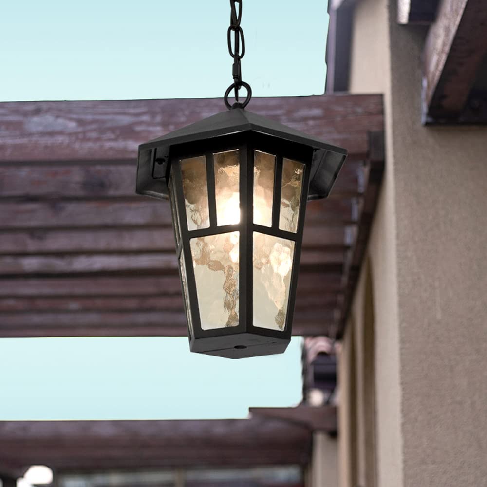 Lanterne suspendue extérieure étanche avec douille E27 pour jardin vintage - 8