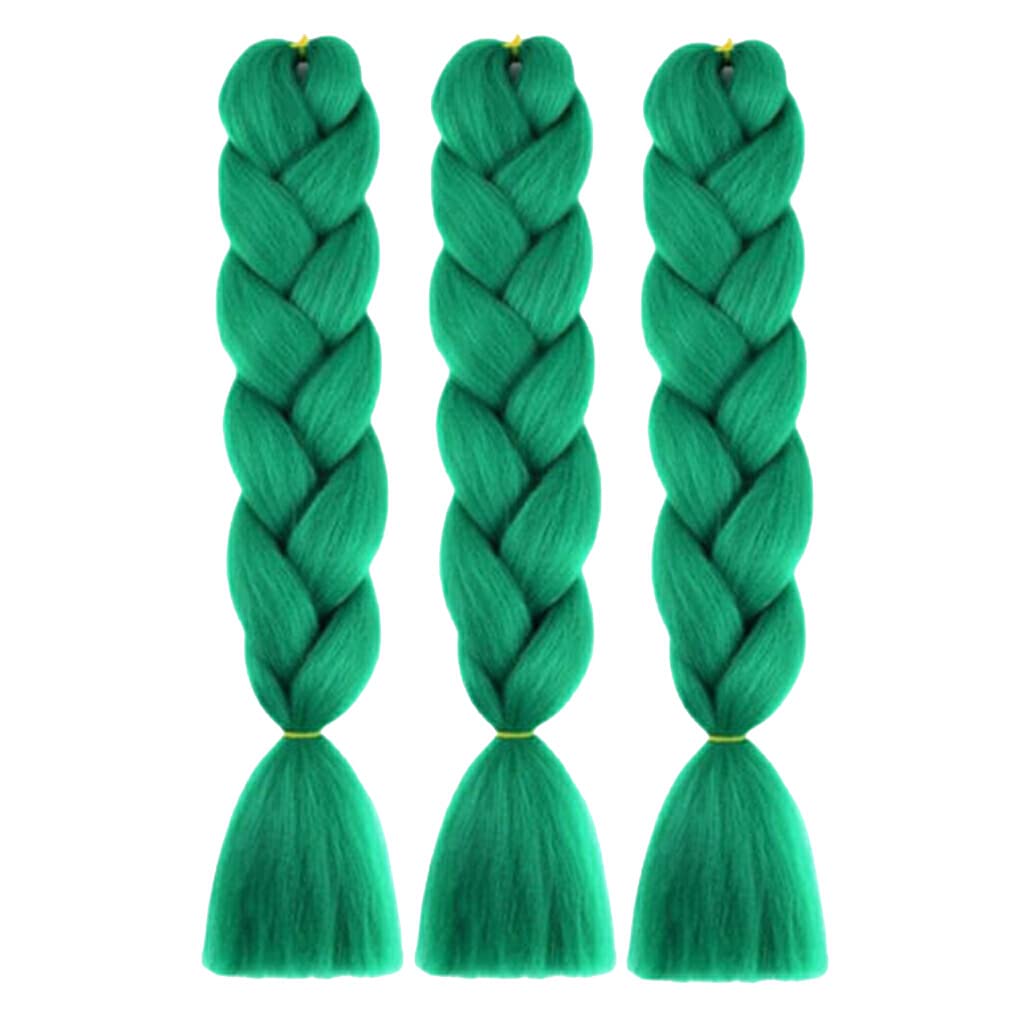 Nilioyul Extensiones de cabello de estilo trenzado, peluquín reutilizable extraíble, bonita peluca encantadora, pelo resistente al calor, trenzas sintéticas, postizo, Verde
