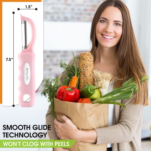 Ultimate Kitchen Essentials Bundle - Medium Dough Blender, Xl Box Grater, Swivel Peeler And Ice Cream Scoop, Pink Lemonade #TOP5