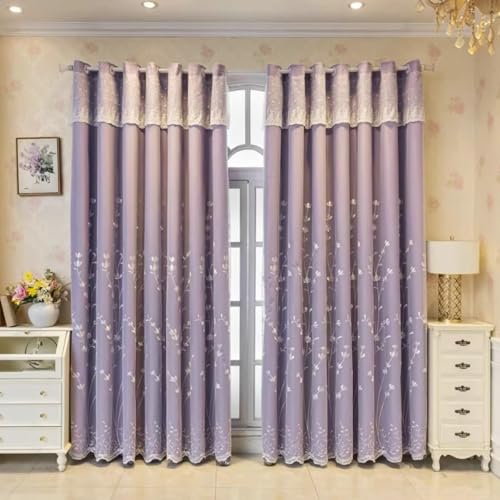 Rideau occultant isolant pour chambre rose à motifs feuilles - 3