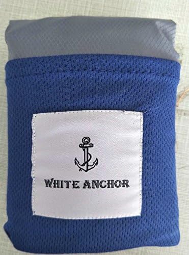 White Anchor Large Waterproof Sandproof Beach Picnic Hiking Pocket Blanket