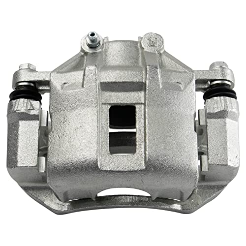 Image of TRQ Front Brake Caliper Set Zinc Coated Brackets Hardware Compatible with 2006-2011 Hyundai Accent 2006-2012 Kia Rio 2006-2011 Kia Rio5