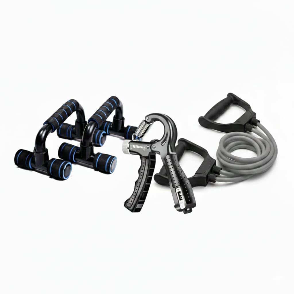 Grow Step Fitness Combo Set, Push-Up Bars, Hand Gripper, Resistance Band, Home Workout Equipment, Strength Training (Set Of 3)-image-25