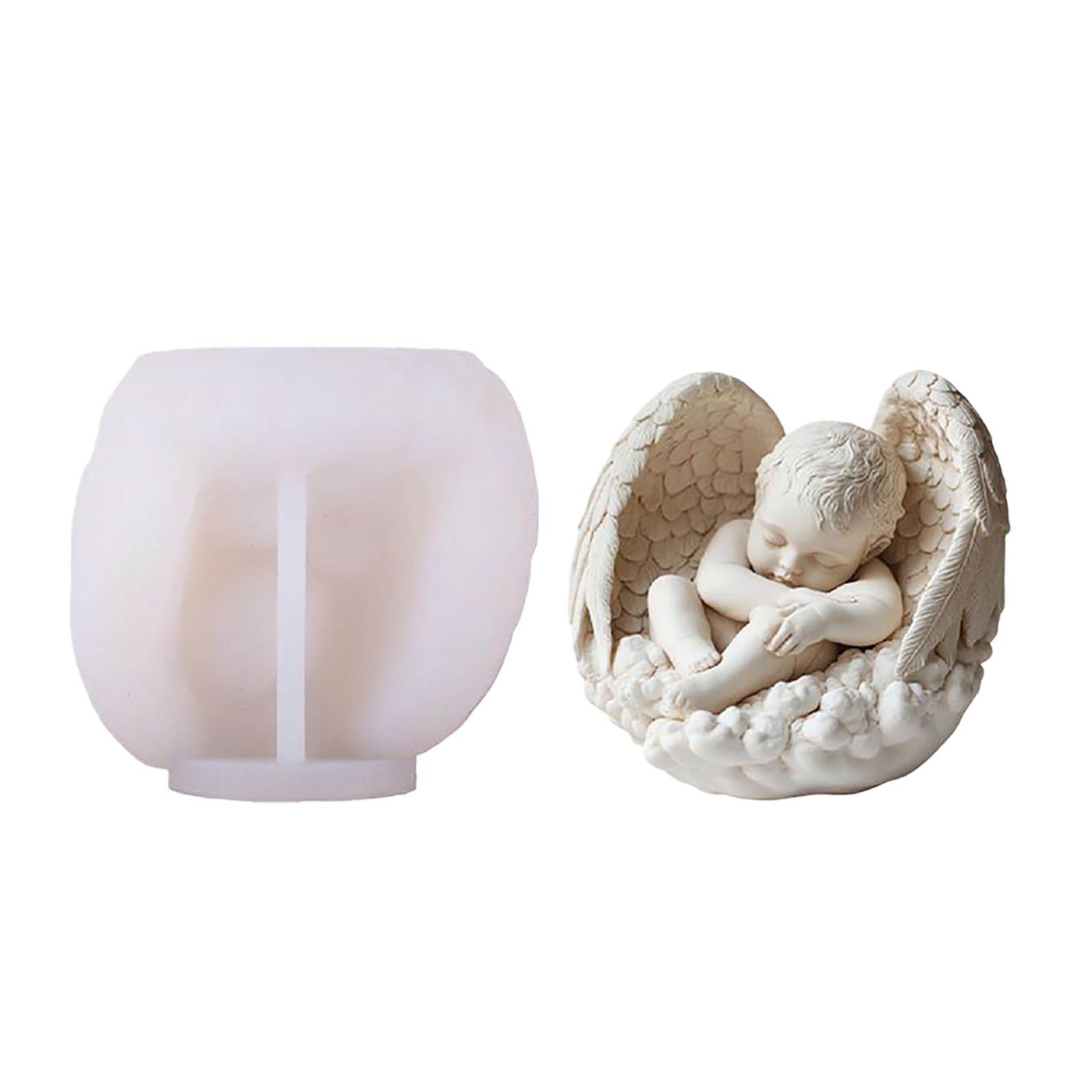 hogtnd Reusable Silicone Mould for Sleeping Angel Candle Decorations and Art with Easy Use, Food Grade Silicone