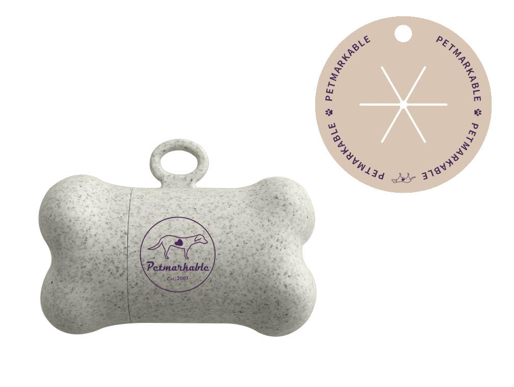 Kit completo de residuos para perros conscientes de la tierra: dispensador de bolsas de basura de paja de trigo con un rollo de bolsa de basura de almidón de maíz de 15 bolsas, mosquetón,