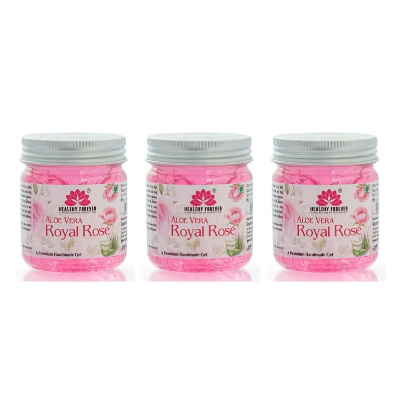 Healthy Forever Homemade Royal Rose Gel with Pure Aloe Vera for All Skin Type, Face & Hair - Exfoliating Face, Reduces Acne Scars, Wrinkles, Sunburn, Dark Circles & Moisturizes Skin