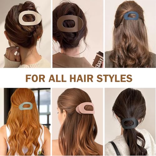 6 Stück Haarklammern Flach Groß, Haarspangen Damen, Rutschfeste Flache Haarspange & Flat Claw Clip, Flache Haarklammer für Dickes Dünnes Haar (mehrfarbig)